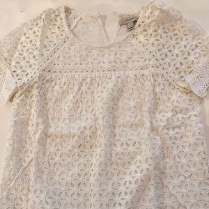 Jcrew White Eyelet top